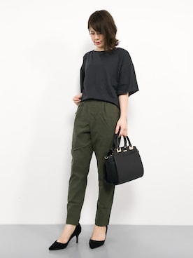 「カーキパンツ」｜natsumiさん（レディース・160cm）の秋コーディネート