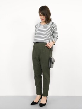 「カーキパンツ」｜natsumiさん（レディース・160cm）の秋コーディネート
