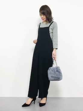 「Another Edition」｜「アイテム（オールインワン・サロペット）」を使った、natsumiさん（レディース・160cm）の秋コーディネート