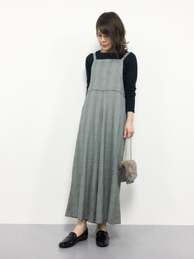 「INGNI（イング）のアイテム（オールインワン・サロペット）」を使った、natsumiさん（レディース・160cm）の秋コーディネート
