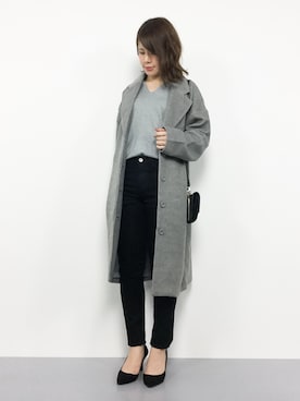 「rps（アールピーエス）のアイテム（チェスターコート）」を使った、natsumiさん（レディース・160cm）の秋コーディネート
