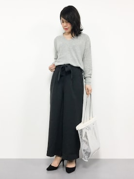 「and R（アンドアール）のアイテム（その他パンツ）」を使った、natsumiさん（レディース・160cm）の秋コーディネート