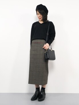 「Steven Alan（スティーブンアラン）のアイテム（ハンチング/ベレー帽）」を使った、natsumiさん（レディース・160cm）の秋コーディネート