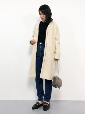 「ottilie（オティーリエ）のアイテム（ダウンジャケット/コート）」を使った、natsumiさん（レディース・160cm）の秋コーディネート