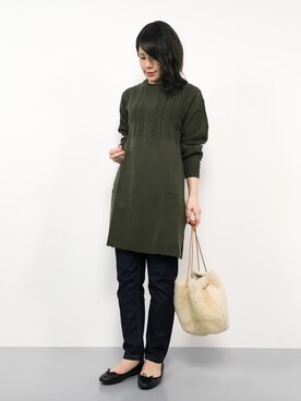 「ムートン」｜「アイテム（チュニック）」を使った、natsumiさん（レディース・160cm）の秋コーディネート