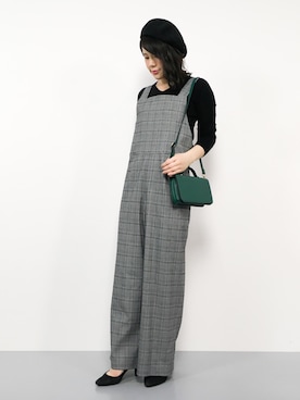 緑色ジャケットとグレーオーバーオールセット リアルスタイル REAL