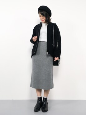 「I am I in fact...（アイアムアイインファクト）のアイテム（ブルゾン）」を使った、natsumiさん（レディース・160cm）の秋コーディネート