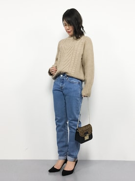 「501(R)T（ゴーマルイチティー）のアイテム」を使った、natsumiさん（レディース・160cm）の冬コーディネート