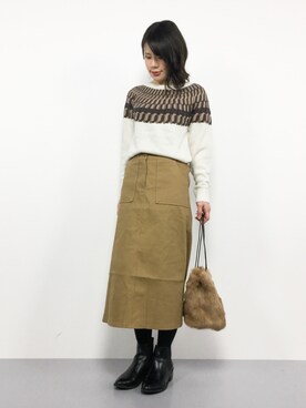 「MODE ROBE（モードローブ）のアイテム」を使った、natsumiさん（レディース・160cm）の冬コーディネート