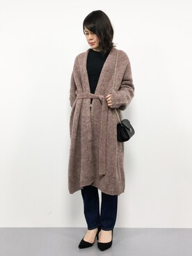 「Ameri（アメリ）のアイテム（その他アウター）」を使った、natsumiさん（レディース・160cm）の冬コーディネート