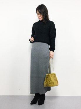 「MEDE19F（メデジュウキュウ）のアイテム（ニット/セーター）」を使った、natsumiさん（レディース・160cm）の冬コーディネート