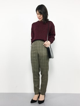 「Ameri（アメリ）のアイテム（パンツ）」を使った、natsumiさん（レディース・160cm）の冬コーディネート