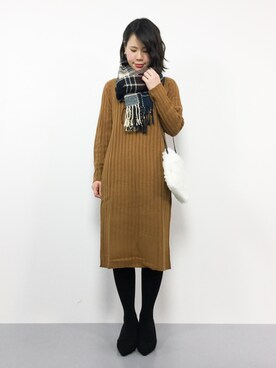 「mimis（ミイーミイーズ）のアイテム」を使った、natsumiさん（レディース・160cm）の冬コーディネート