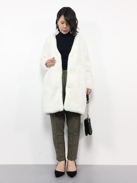 「Heather（ヘザー）のアイテム（その他アウター）」を使った、natsumiさん（レディース・160cm）の冬コーディネート