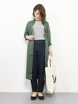 「LEE」｜「アイテム（シャツワンピース）」を使った、natsumiさん（レディース・160cm）の春コーディネート