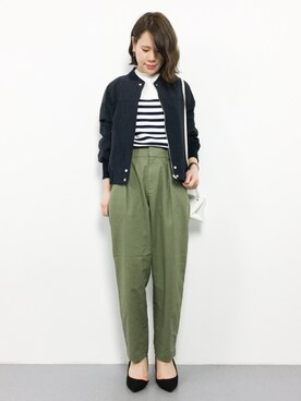 「IENA」｜「アイテム（ブルゾン）」を使った、natsumiさん（レディース・160cm）の春コーディネート