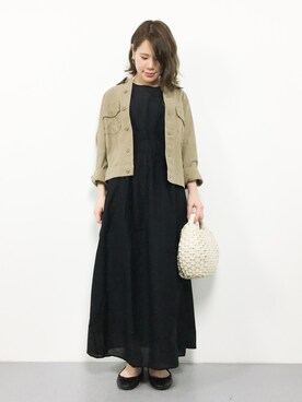 「BACK NUMBER（バックナンバー）のアイテム（ミリタリージャケット）」を使った、natsumiさん（レディース・160cm）の春コーディネート