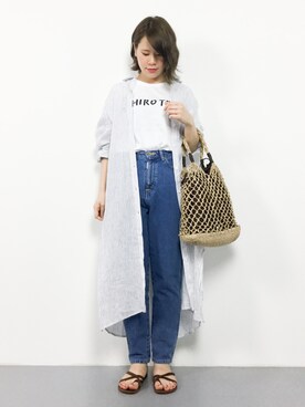 「A part by（アパートバイ）のアイテム（シャツワンピース）」を使った、natsumiさん（レディース・160cm）の春コーディネート