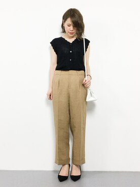 「透かし編みニット」｜natsumiさん（レディース・160cm）の春コーディネート