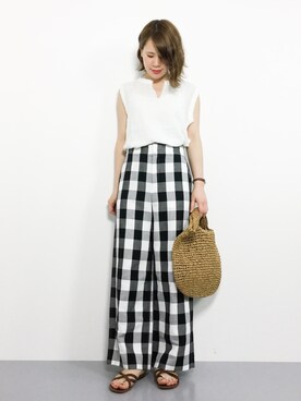 「CURRENT（カレント）のアイテム」を使った、natsumiさん（レディース・160cm）の夏コーディネート