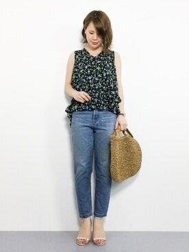 「CURRENT（カレント）のアイテム」を使った、natsumiさん（レディース・160cm）の夏コーディネート