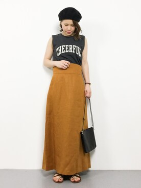 natsumiさんの「《WEB限定》リネンハイウエストタイトスカート◆」を使ったコーディネート