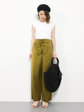 「SEVENDAYS=SUNDAY（セブンデイズサンデイ）のアイテム（ハンチング/ベレー帽）」を使った、natsumiさん（レディース・160cm）の夏コーディネート