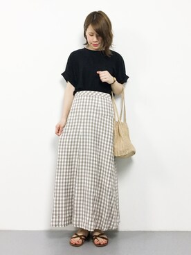 natsumiさんの「ギンガムチェックマーメイドスカート」を使ったコーディネート