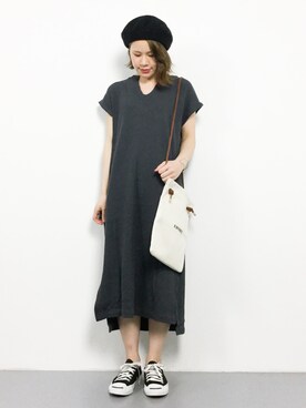 「RED CHOP WORKS（レッドチョップワークス）のアイテム（ワンピース/ドレス）」を使った、natsumiさん（レディース・160cm）の夏コーディネート
