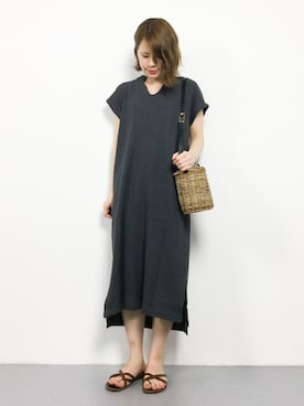 「RED CHOP WORKS（レッドチョップワークス）のアイテム（ワンピース/ドレス）」を使った、natsumiさん（レディース・160cm）の夏コーディネート