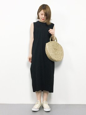 Cutノースリロングコクーンワンピースを使った人気ファッションコーディネート Wear
