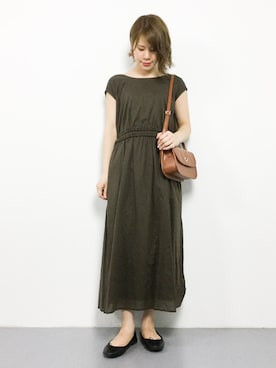「ラウンドバッグ」｜「アイテム（ワンピース/ドレス）」を使った、natsumiさん（レディース・160cm）の夏コーディネート