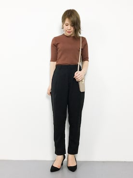 「黒パンツ」｜natsumiさん（レディース・160cm）の夏コーディネート