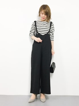 「select MOCA（セレクトモカ）のアイテム（オールインワン・サロペット）」を使った、natsumiさん（レディース・160cm）の秋コーディネート