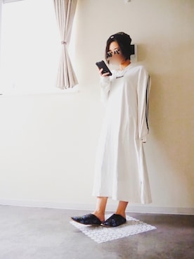 「古着女子」｜「アイテム（スリッポン）」を使った、moMiyaさん（レディース・153cm）の春コーディネート