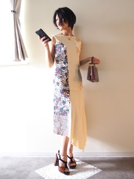 「アイテム（タンクトップ）」を使った、moMiyaさん（レディース・153cm）の夏コーディネート