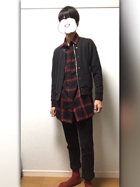 「Avail（アベイル）のアイテム（スタジャン）」を使った、Nate Riverさん（メンズ・172cm）の冬コーディネート