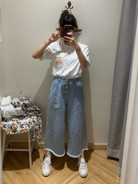 「MUJI」｜「アイテム（モカシン/デッキシューズ）」を使った、Colaaaa030さん（レディース・153cm）の春コーディネート