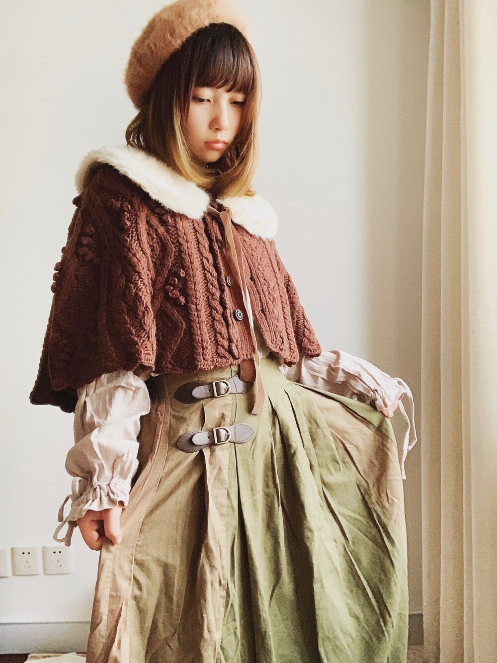 「冬コーデ」｜「Samansa Mos2のアイテム（スカート、グリーン系）」を使った、Colaaaa030さん（レディース・153cm）の夏コーディネートの1枚目の写真