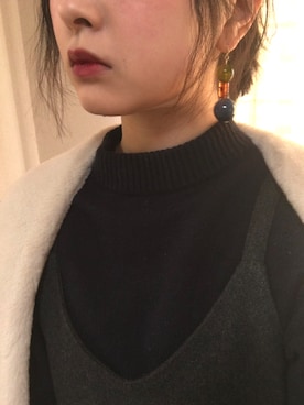 「グレーワンピース」｜「アイテム（その他アウター）」を使った、Reさん（レディース・159cm）の冬コーディネート