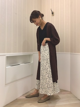 2wayカットロングカーディガン を使った人気ファッションコーディネート Wear