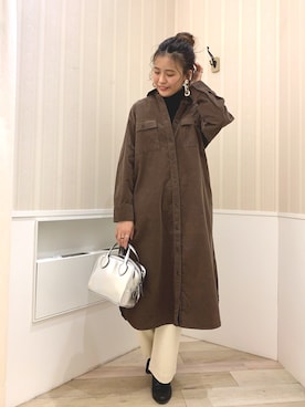 「アイテム（シャツワンピース）」を使った、yuuさん（レディース・160cm・20代）の冬コーディネート