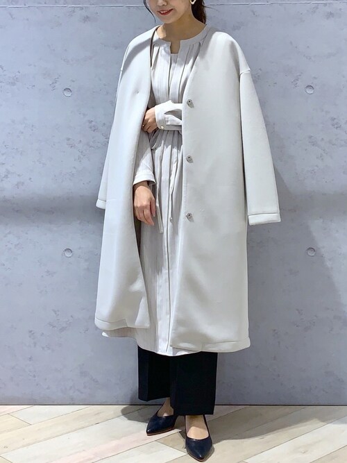 【未使用】LEPSIMノーカラーロングコート【定価9900円】 LEPSIM（レプシィム）｜ノーカラーコート一覧 - WEAR