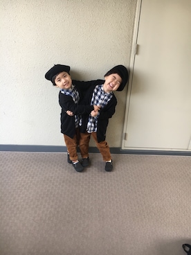 「ZARA KIDSのアイテム（シャツ/ブラウス、その他）」を使った、Y☻H  さん（キッズ・110cm）の冬コーディネート