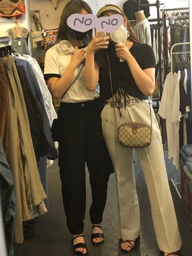 「BASIC COTTON（ベーシックコットン）のアイテム（トップス）」を使った、minaさん（レディース・160cm）の秋コーディネート