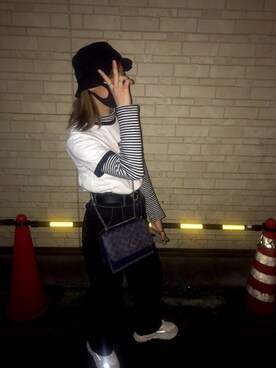 「BASIC COTTON（ベーシックコットン）のアイテム（トップス）」を使った、minaさん（レディース・160cm）の秋コーディネート