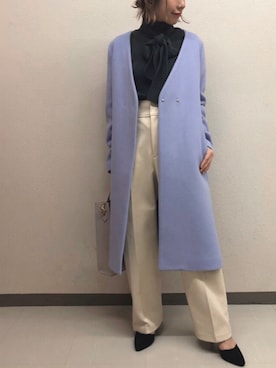 「ボウタイ」｜「アイテム（その他アウター）」を使った、cl___naoさん（レディース・150cm）の冬コーディネート