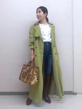 「カラーコート」｜「アイテム（トレンチコート）」を使った、cl___naoさん（レディース・150cm）の冬コーディネート