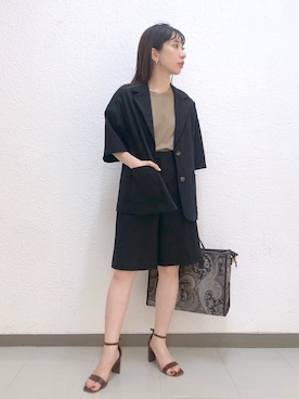 「バミューダパンツ」｜「アイテム（ジャケット/アウター）」を使った、cl___naoさん（レディース・150cm）の春コーディネート