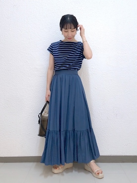 「Andemiu（アンデミュウ）のクリアトートバッグ940559（ショルダーバッグ）」を使った、cl___naoさん（レディース・150cm）の春コーディネート